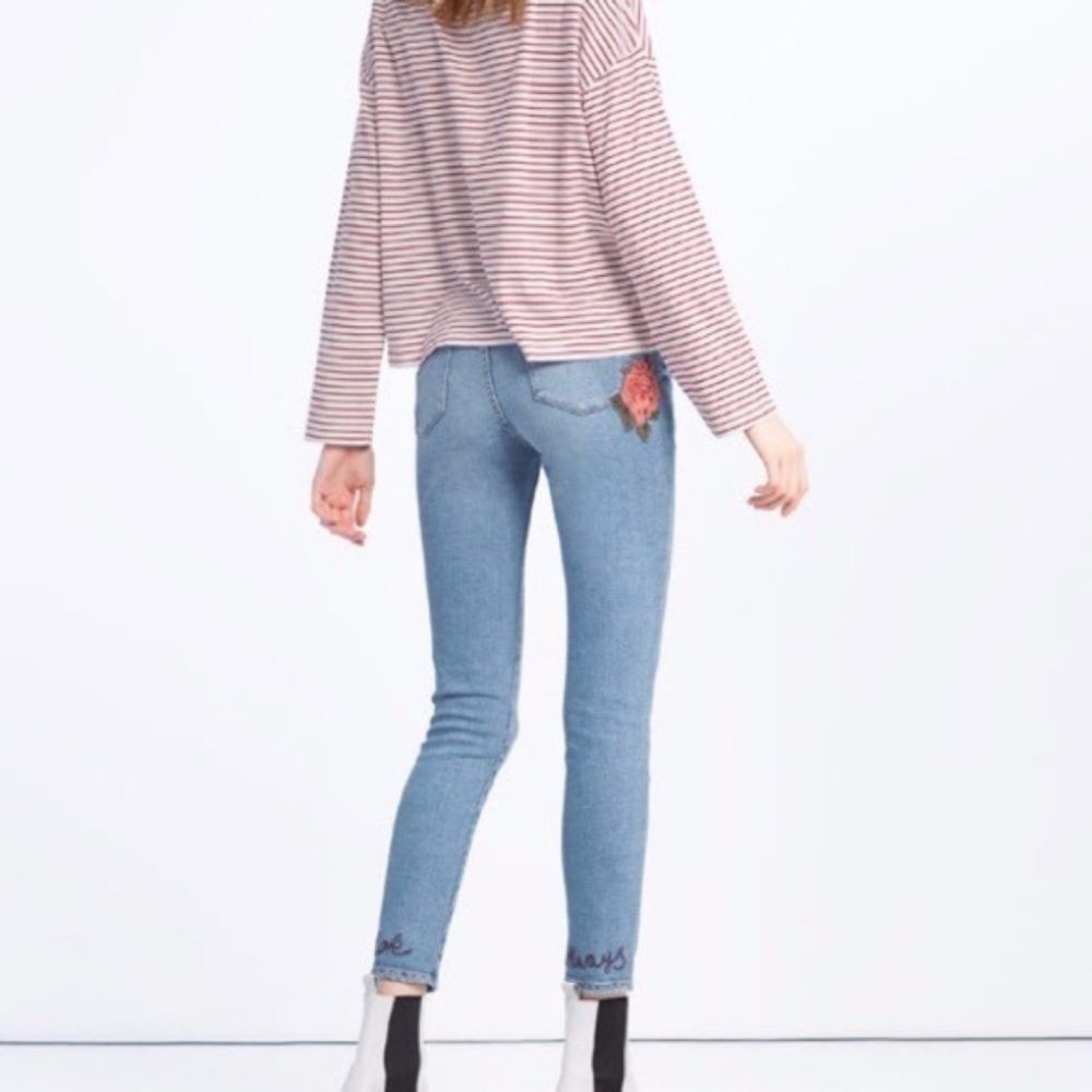 ZARA x TRAFUC • love always embroidered jeans •